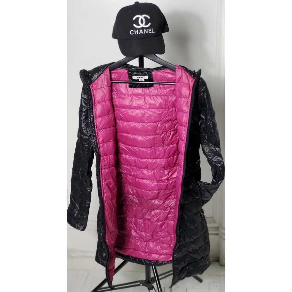 DKNY MIDI HOODED DOWN COAT
